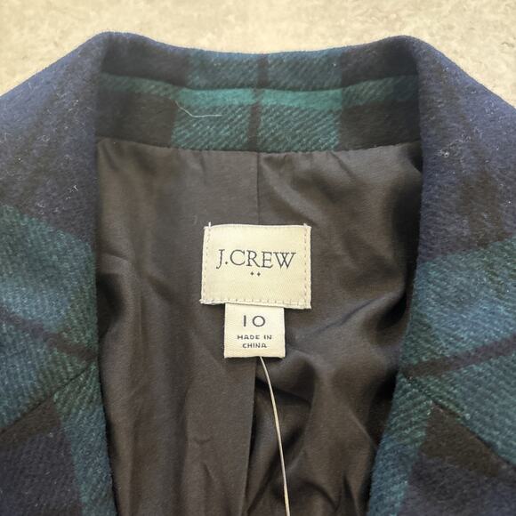 J Crew Schoolboy Blazer Womens Sz 10 Tartan Plaid Gold Buttons Academia NWT - Picture 3 of 12